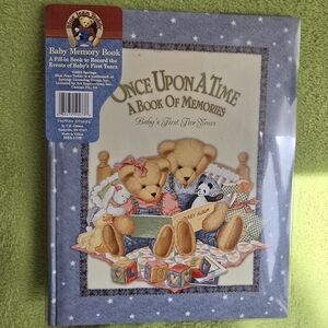 NWT Vintage - Once Upon A Time - A 5 YEAR BOOK OF MEMORIES -BLUE JEAN TEDDY (Q1)